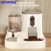 Distributore di cibo per gatti 2 in 1, acqua e cibo integrati, distributore di cibo e acqua per gatti completamente automatico, simpatico distributore di acqua_voghion.com