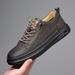 Large Size 2025 Spring And Autumn New Daily Casual Leather Shoes Men's Lace-Free Trendy Sneakers 3033_voghion.com
