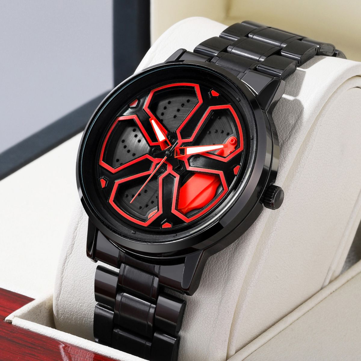2025 Neue Sportwagenräder kommen mit Laufrad, Quarz, wasserdicht, modisch, trendige Herrenuhr_voghion.com