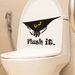 Spookgezicht toilet Spoel het zwart PVC N1402 aangepaste studeerkamer decoratie muursticker_voghion.com