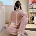 Kadınlar için 2023 kışında uzun saçlı pijamalar, tatlı hırkalar, kollar, uzun pantolonlar, 230 pound üzeri bedenler, tombul MM evi_voghion.com