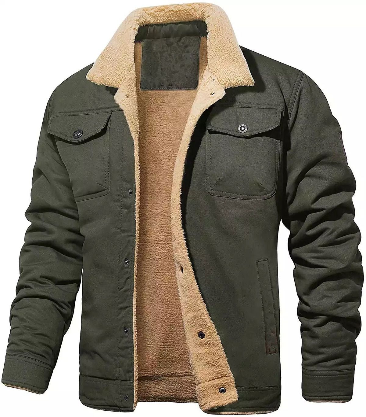 2024 Autumn and Winter New Plushed Cotton Work Suit Casual Men's Jacket_voghion.com