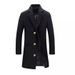 Suit collar men's autumn and winter new mid to long single breasted woolen coat_voghion.com