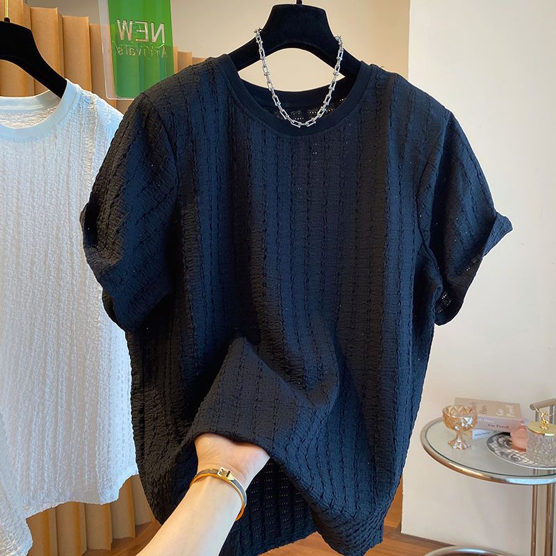 Herrenbekleidung Kurzarm-T-Shirt Herren Sommertrendmarke High-End Casual Rundhalsausschnitt Hübsches Casual Halbarm-Oberteil Nische Dünnes T-Shirt_voghion.com