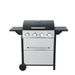 Barbecue a gas propano a 4 fuochi, potenza 34200 BTU, con griglie di cottura in smalto metallico per barbecue all'aperto, tavolo laterale pieghevole, cestino appeso, acciaio inossidabile_voghion.com