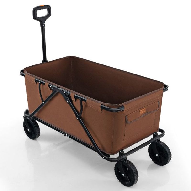 Collapsible Folding Wagon Cart With Adjustable Handlebar_voghion.com
