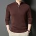 Mittelgroßer und grüner Herren-Wollpullover, Thermopullover, Halbrollkragenpullover mit Reißverschluss, Strickpullover, Herrenbekleidung_voghion.com