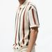 Men's Short Sleeve T-Shirt Summer Simple Designer Geometric Color Block Striped Crew Neck Knit Mature Style Top_voghion.com