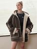 Beikastudios Sobekka American Style Shearling With Turn-Down Collar, Casual Thickened Fur Coat_voghion.com