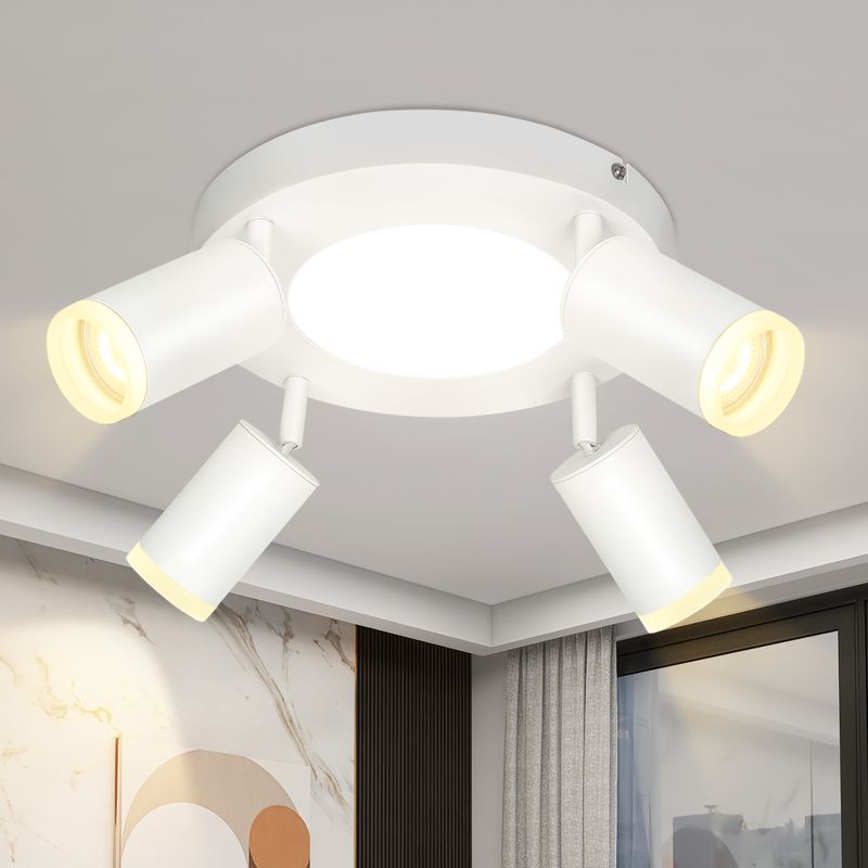 Led Deckenlampe 4 Flammig Deckenspot GU10 - Schlafzimmerlampe 3000k Weiß Küchenlampe 20W Deckenstrahler Schwenkbar Für Wohnzimmer Küche Schlafzimmer_voghion.com