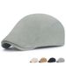 Solid color women's spring/summer minimalist duckbill cap with adjustable size, fashionable canvas, breathable men's_voghion.com