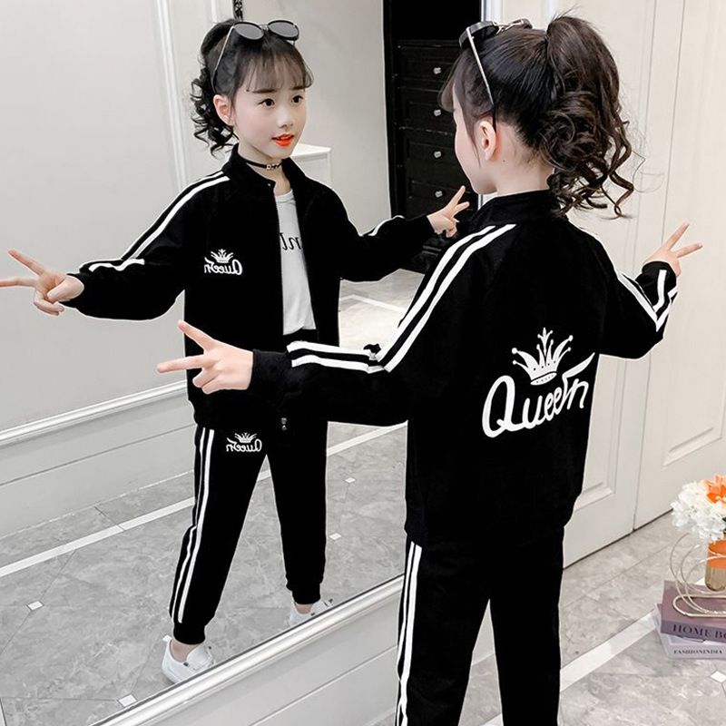 Children's Clothing Girls Sports Set Spring And Autumn Clothing Children Fashion Girls Casual Two-piece Set Tide_voghion.com