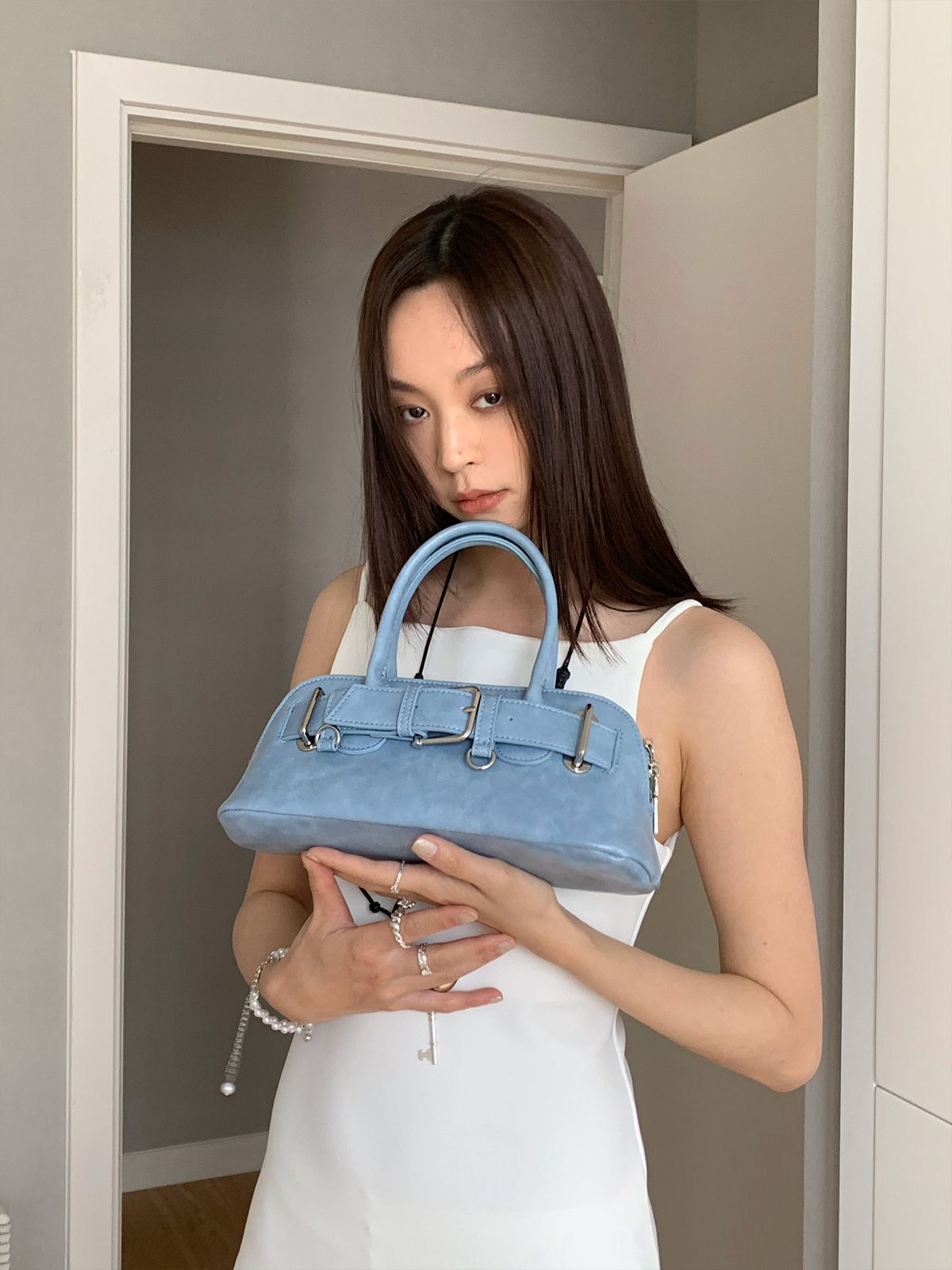 Zubehör Peripheriegerät Doppelreißverschluss Tote Bowling Ball Gürtel Dekoration Schulter Crossbody Tasche Damen Modelle 2025 Frühling Sommer Neu_voghion.com