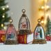 Snow Globe Water-Filled Cone Lantern - Vintage Christmas Night Light With Floating Snow Effect, Handheld Holiday Decor_voghion.com
