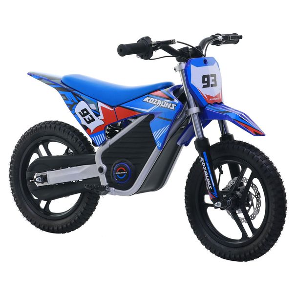 MX-E350 - Motocross Bike For Aged 4-8, 350W Internal Transmission Chassis, Maximum Driving Range Of 18km, RGB Support, Front And Rear Shock Springs And Mechanical Disc Brakes_voghion.com