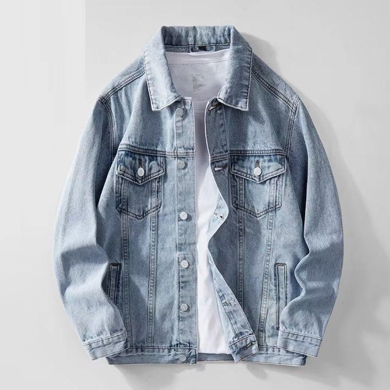 Men's Clothing High Street Denim Jacket For Men, Cool Spring And Autumn Casual Tops, Retro Hong Kong Style, Versatile Washed Jacket_voghion.com