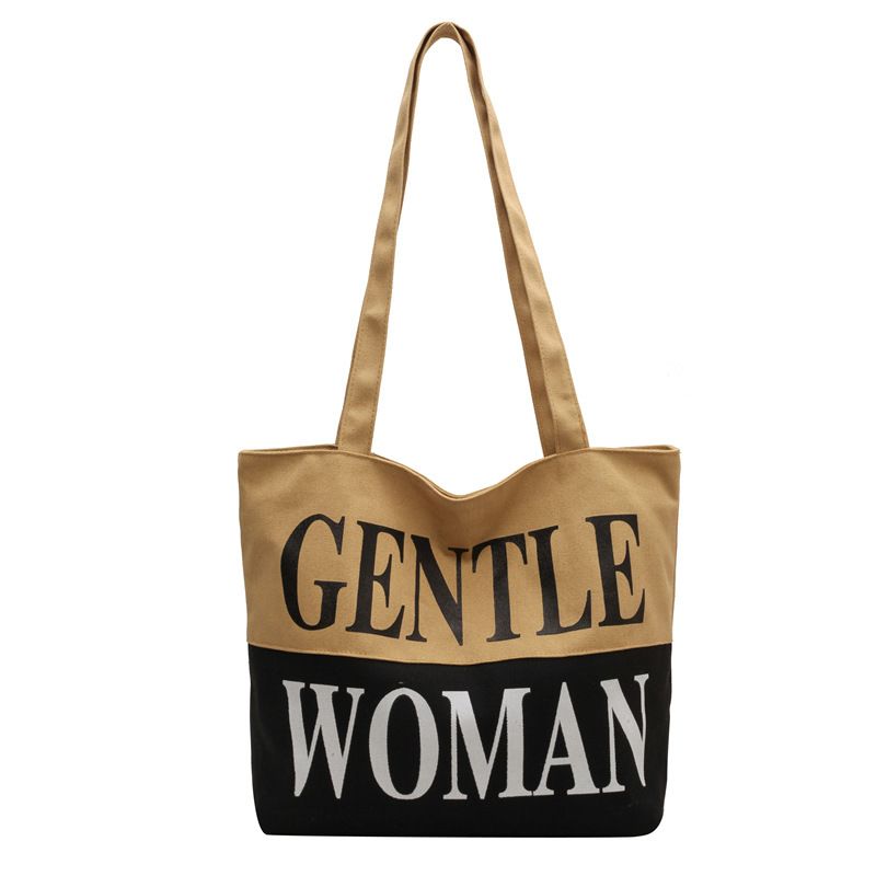 Geantă de umăr pentru femei, model coreean, cu litere contrastante, casual și la modă, model Tote, model mare, model Tide_voghion.com