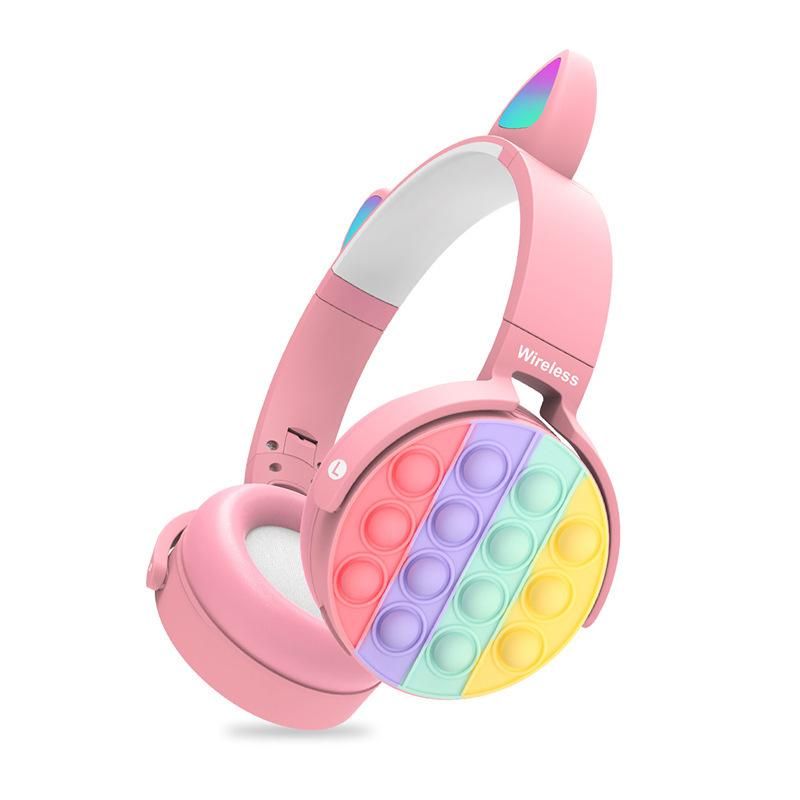 CXT-950 Decompression Cat Ear Over-ear Bluetooth Headset Plug-in Card Gift Foldable Headset Universal_voghion.com