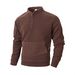 Men's Slim-Fit Stand Collar Sweatshirt – European Minimalist Long Sleeve Top (Camel/Black/Grey, Sizes S-XXXL)_voghion.com