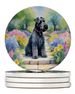 Kerry Blue Terrier Spring Path Large Sandstone Coasters Pack Of 4 Absorbent Round Coasters Decor Gifts For Men Or Women, 4 In, Multicolor_voghion.com