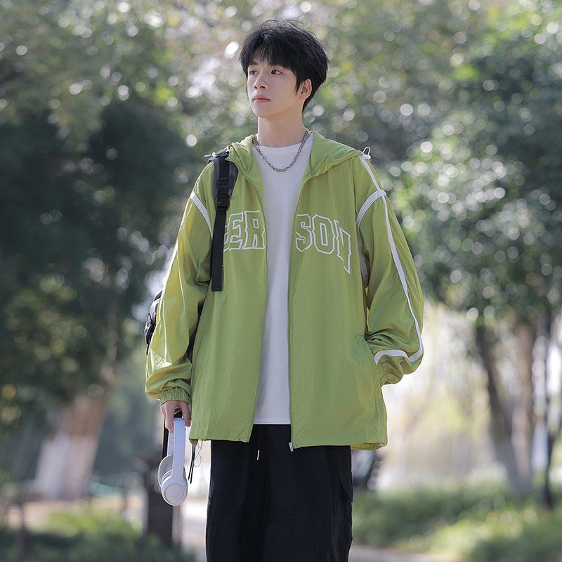 Unbeatable Quality American Hiphop Sunscreen Suit, Men's Summer Vibe Style Hooded Work Jacket, Outdoor Charging Clothes_voghion.com