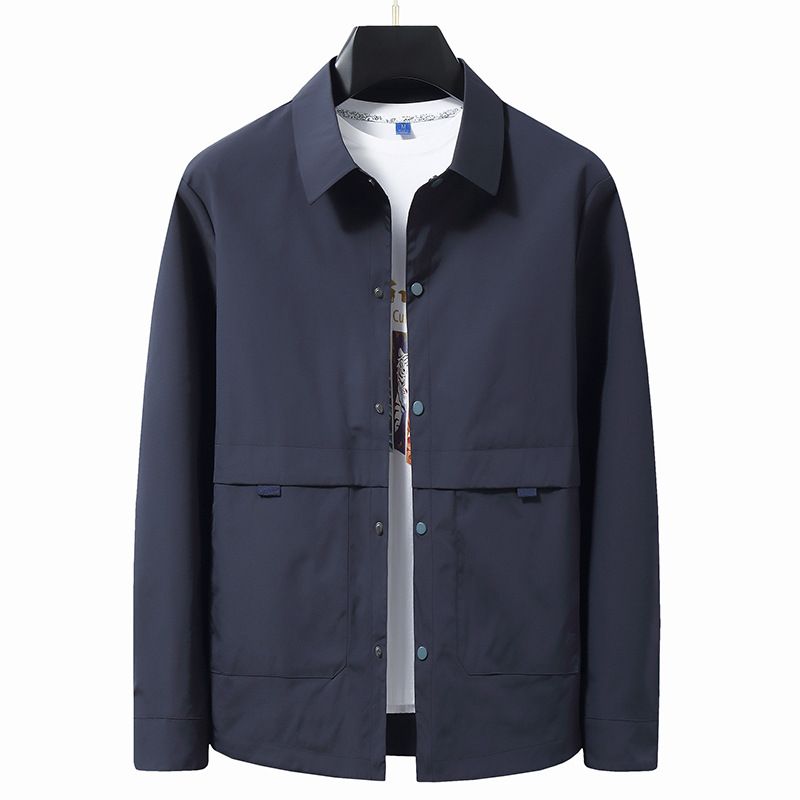 CT Plus Brother 2025 Autumn Large Size Lapel Jacket Work Shirt Men's Fashion Casual Loose Spring Coat_voghion.com