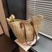Woven Straw For Women Large Capacity 2025 New Vacation Versatile Shoulder Basket Handbag Beach Bag_voghion.com