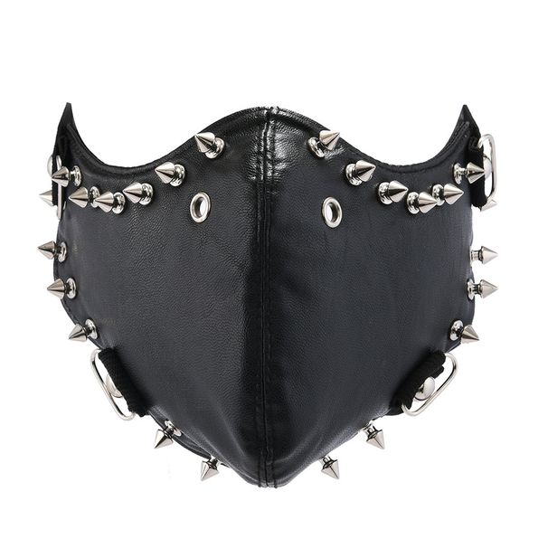 Maschera per feste di Halloween con rivetti in lega creativa e accessori da uomo alla moda_voghion.com