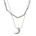 Sweet, Cool, Cold Wind, Double Layer Moon Necklace, Light Luxury, High End, Small And Unique, Clavicle Spicy Girl,_voghion.com