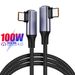 Double Elbow QC4.0 Fast Charging Cable Data Line USB C To USB Type C PD 100W_voghion.com