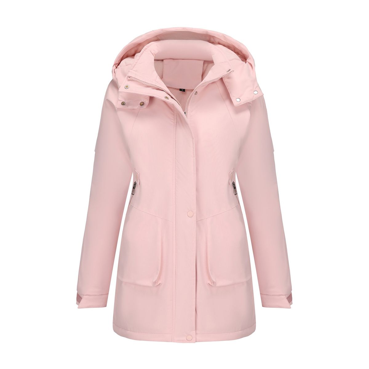 Damen-Winterjacke mit abnehmbarer Kapuze – Winddichter Parka mit Fleecefutter, wasserabweisende Wanderoberbekleidung für Reisen und Pendeln_voghion.com