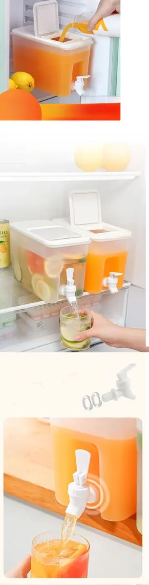 4L Refrigerator Water Bottle Summer Large Capacity Fruit Tea High Temperature Resistant Outdoor Cold Drink_voghion.com