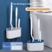Multi-Purpose Toilet Cleaning Kit – Wall-Mounted & Detachable, 360° Deep Scrub, Includes Silicone Brush & Crevice Tool (Blue/Grey)_voghion.com