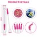 50pcs Reusable Eyelash Brush Tube Disposable Eyelash Wands Eyebrow Brush Replaceable Dust-proof Sparkling Broken Diamond Bottom_voghion.com