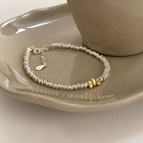 Antisztatikus karkötő kör alakú törött ezüst gyöngyös karkötő női high-end könnyű luxus niche újévi kiegészítők_voghion.com