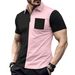 Men's Clothing Summer T Shirt Men's Zipper Color Matching Lapel Sports Horse_voghion.com