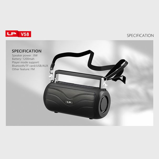 LP-V58 multifunctional Bluetooth speaker, solar charging USB/TF card insertion radio, high volume player_voghion.com