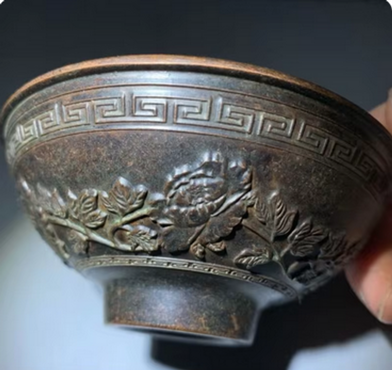 Miscellaneous Collection Lotus Double Fish Bowl Blooming Antique Bowl Home Decoration Decoration One-Piece Delivery_voghion.com