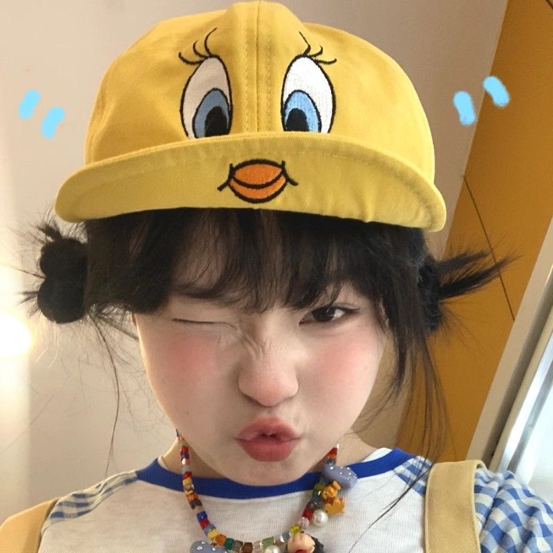 2025 Spring New Flip Tongue Cute Yellow Duck Embroidered Baseball Cap Hundred And One_voghion.com