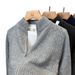 Men’s Zip-Up Knit Cardigan – Semi-Turtleneck Lightweight Sweater (M-3XL, Light Grey/Dark Grey/Beige/Navy)_voghion.com