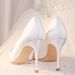 Scarpe da sposa francesi nuove 2025 con cristalli bianchi da donna Duanxiu e abito da sposa sottile non stanco con tacchi alti_voghion.com