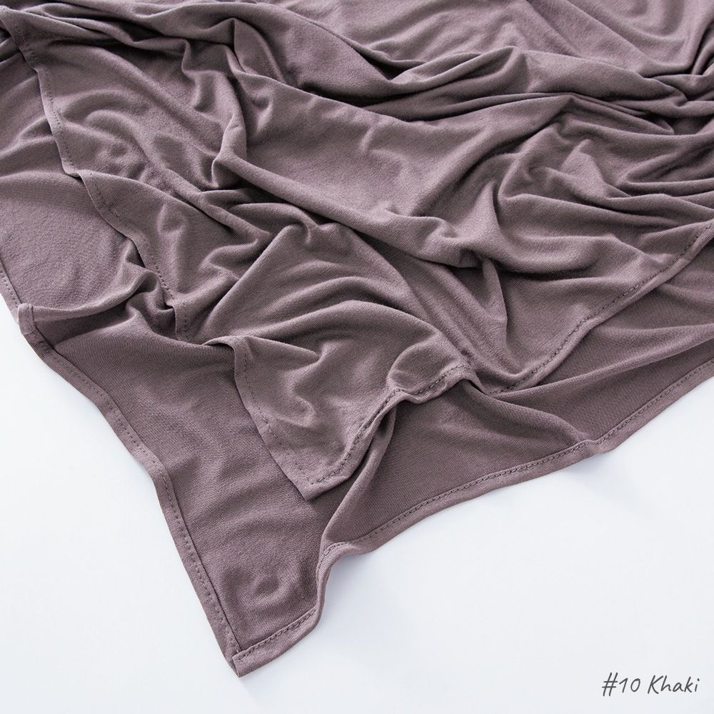 Sciarpe da donna, sciarpa lunga in cotone mercerizzato con orlo in modal tinta unita malese, foulard in tessuto felpato, foulard hijab, jersey_voghion.com