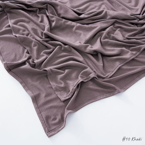 Sciarpe da donna, sciarpa lunga in cotone mercerizzato con orlo in modal tinta unita malese, foulard in tessuto felpato, foulard hijab, jersey_voghion.com