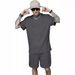 Ensemble de détente athlétique pour homme – T-shirt minimaliste en mélange de coton et short mi-cuisse (tailles S à XXXL, 5 couleurs neutres)_voghion.com
