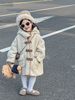 Boys' And Girls' Winter Soft Waxy Skin And Fleece Thickened Lamb Fur Buckle Hooded Medium Long Coat Warm Coat_voghion.com