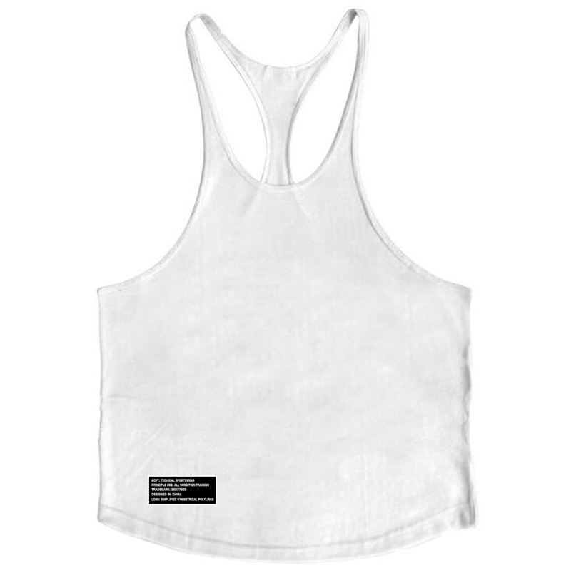 Profeional Bodybuilding Fitne Canotta da uomo in puro cotone Deep Digging Sexy Looe Fit Sport con tracolla sottile_voghion.com