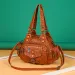 Washed Leather Women's Bag, Single Shoulder, Crossbody, Handheld, Soft Leather, Large Capacity, Multi-Layer_voghion.com