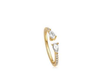 Anello da donna alla moda Dongdaemun in oro vero 14 carati, regolabile, con zirconi intarsiati in rame, a forma di farfalla, elegante, da donna_voghion.com
