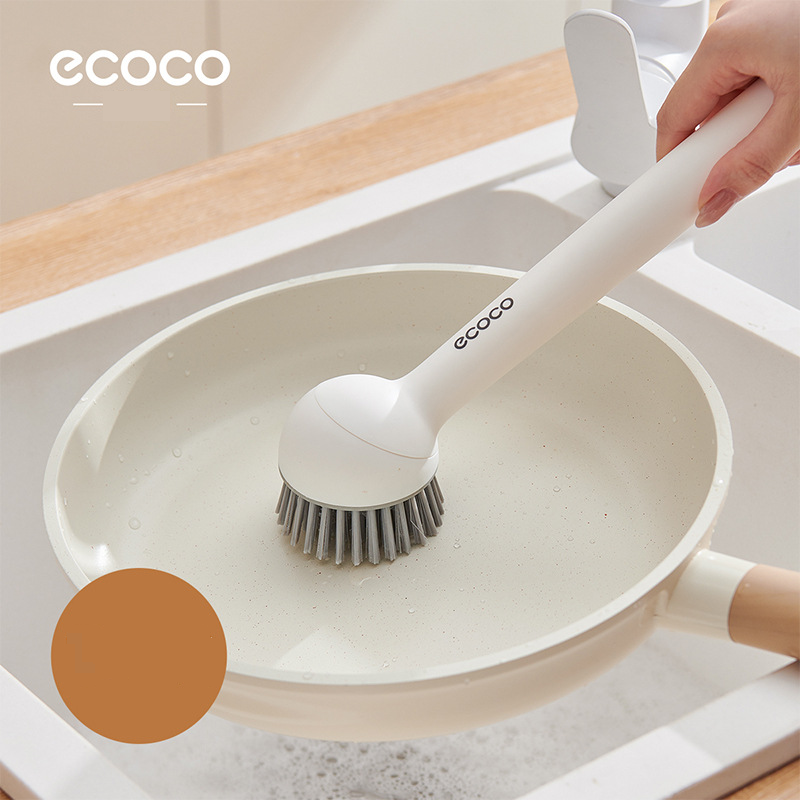 Set di spazzole per pentole per uso domestico, creativo, da cucina, con lattina pigra, per spremere liquidi, per lavare pentole e piatti, con manico lungo e spazzola girevole per la pulizia._voghion.com