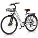 VARUN C7008 Electric Bicycle With Front Basket 28Inch Urban Commuter With 36V 10Ah Battery_voghion.com